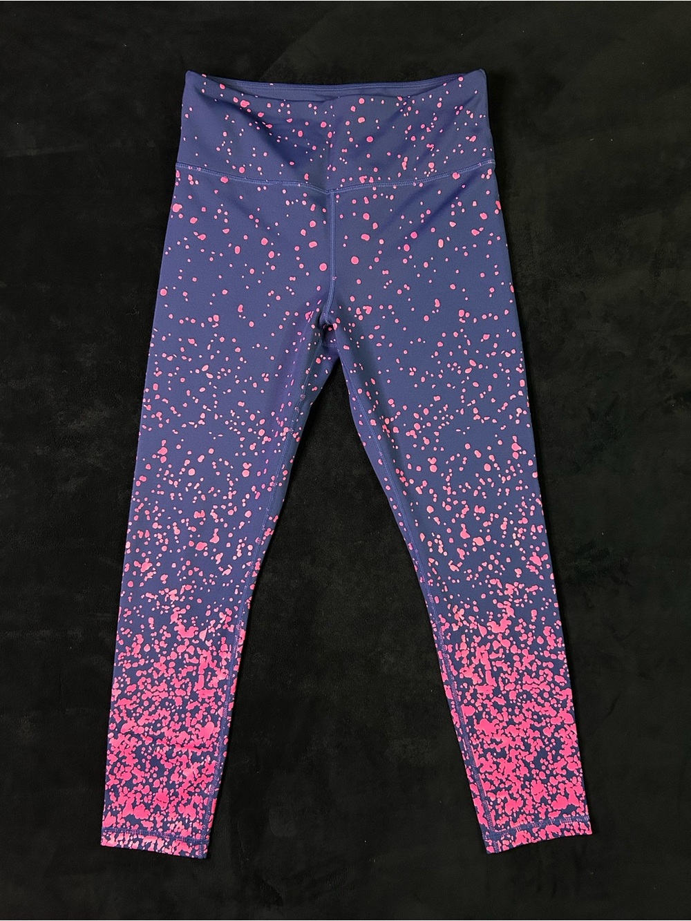 ZYIA Purple Leggings with Pink Speckle Print